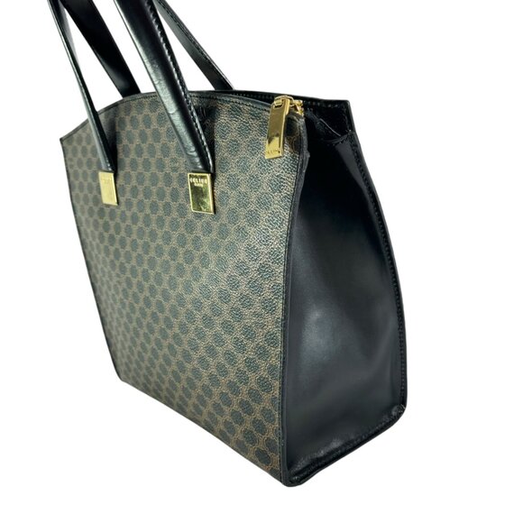 CELINE Vintage Black Canvas Macadam Tote Bag Made in Italy Authenticated - Picture 4 of 15